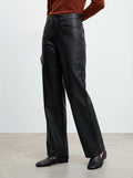 Aria — High-Waisted Wide-Leg Faux Leather Trousers