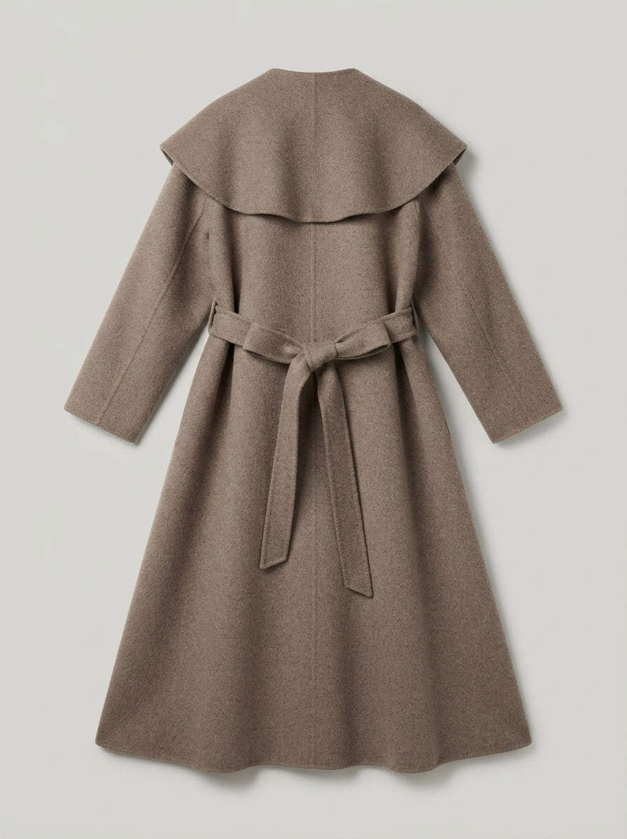 Becky — Shawl-Collar Long Wool Coat