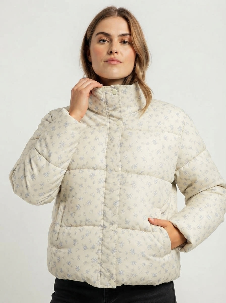 Amara — Soft Floral Puffer Jacket