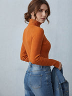 Freya — High-Neck Ribbed Knit Sweater