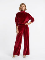 Scarlett — Velvet Turtleneck & Wide-Leg Set