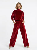 Scarlett — Velvet Turtleneck & Wide-Leg Set