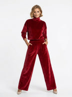 Scarlett — Velvet Turtleneck & Wide-Leg Set