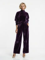 Scarlett — Velvet Turtleneck & Wide-Leg Set