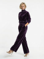 Scarlett — Velvet Turtleneck & Wide-Leg Set
