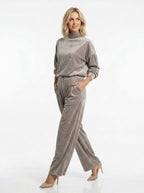 Scarlett — Velvet Turtleneck & Wide-Leg Set