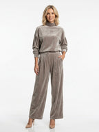Scarlett — Velvet Turtleneck & Wide-Leg Set