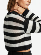 Maisie — Striped Cropped Knit Sweater