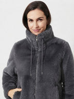 Aria — High-Neck Plush Faux Fur Coat