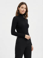 Freya — High-Neck Ribbed Knit Sweater