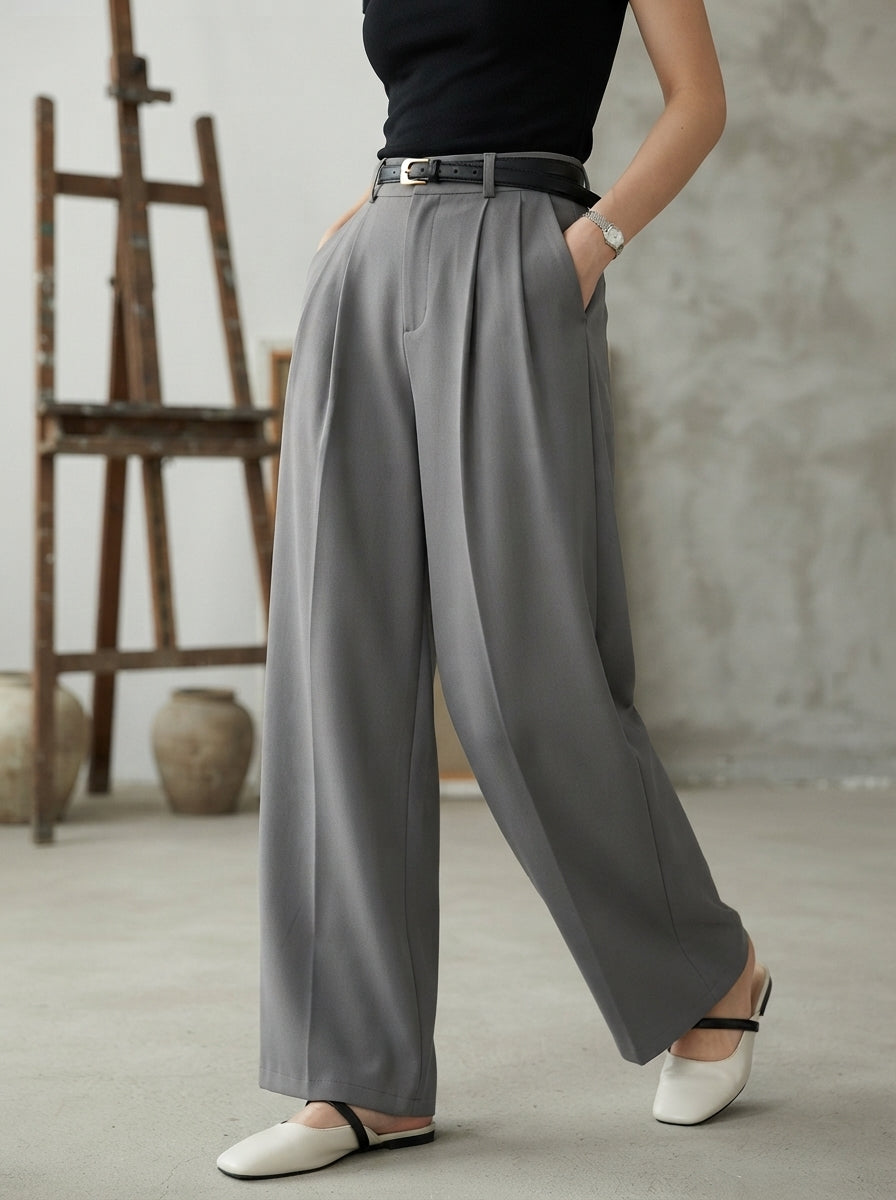 Isla — High-Waisted Tailored Wide-Leg Trousers
