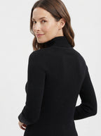 Freya — High-Neck Ribbed Knit Sweater