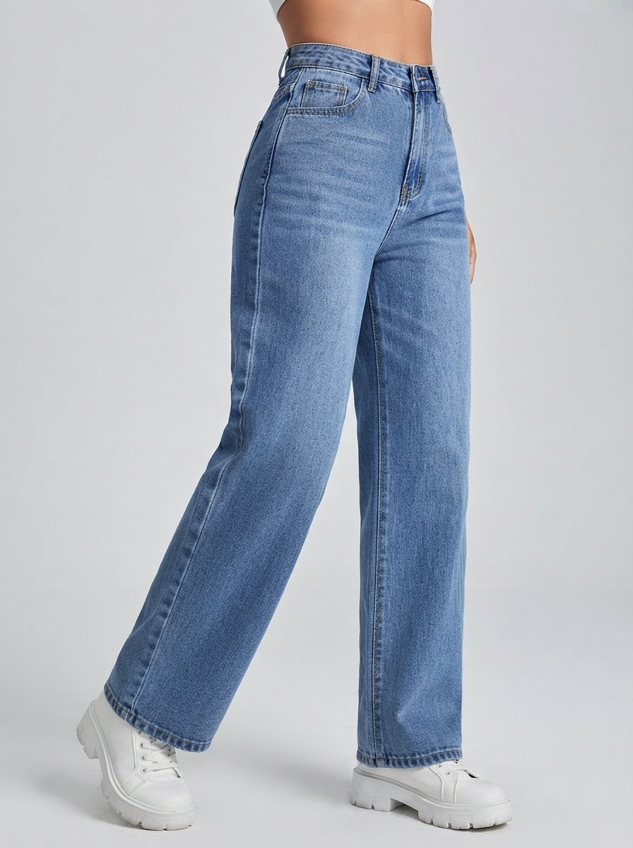 Harper — High-Waisted Wide-Leg Denim Jeans