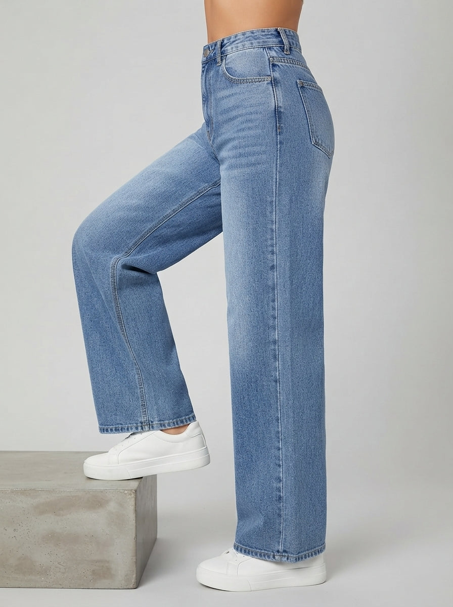 Harper — High-Waisted Wide-Leg Denim Jeans