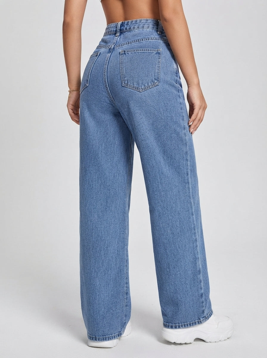 Harper — High-Waisted Wide-Leg Denim Jeans