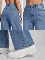 Harper — High-Waisted Wide-Leg Denim Jeans