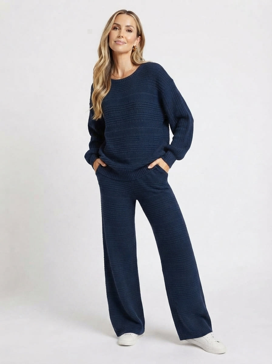 Freya — Textured Knit Wide-Leg Set