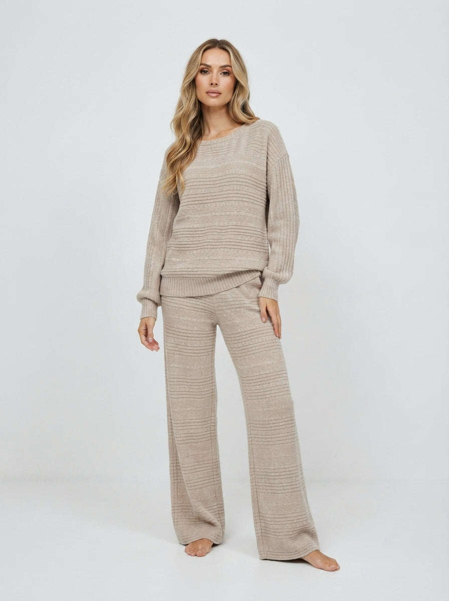 Freya — Textured Knit Wide-Leg Set