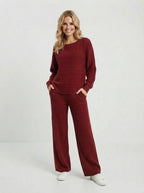 Freya — Textured Knit Wide-Leg Set
