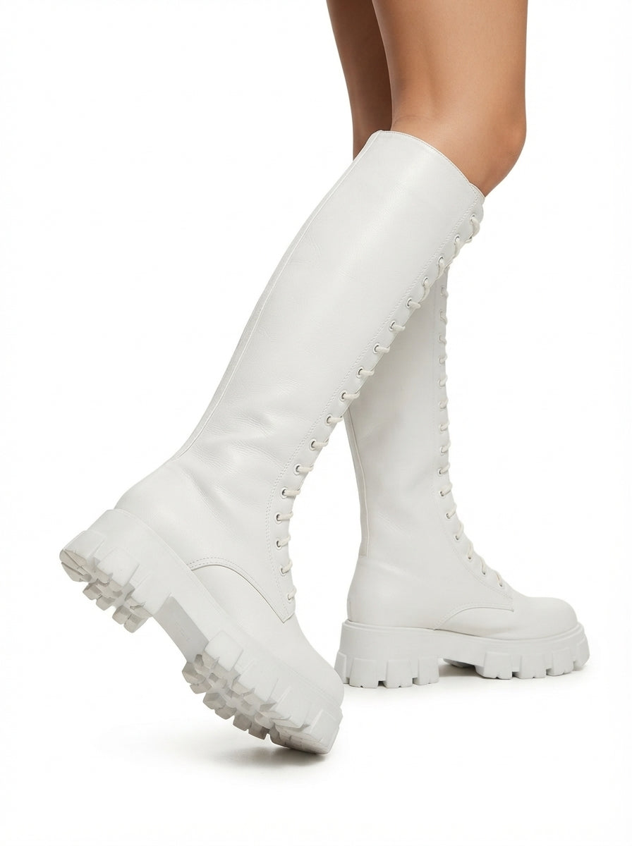 Seraphina — Knee-High Lace-Up Combat Boots