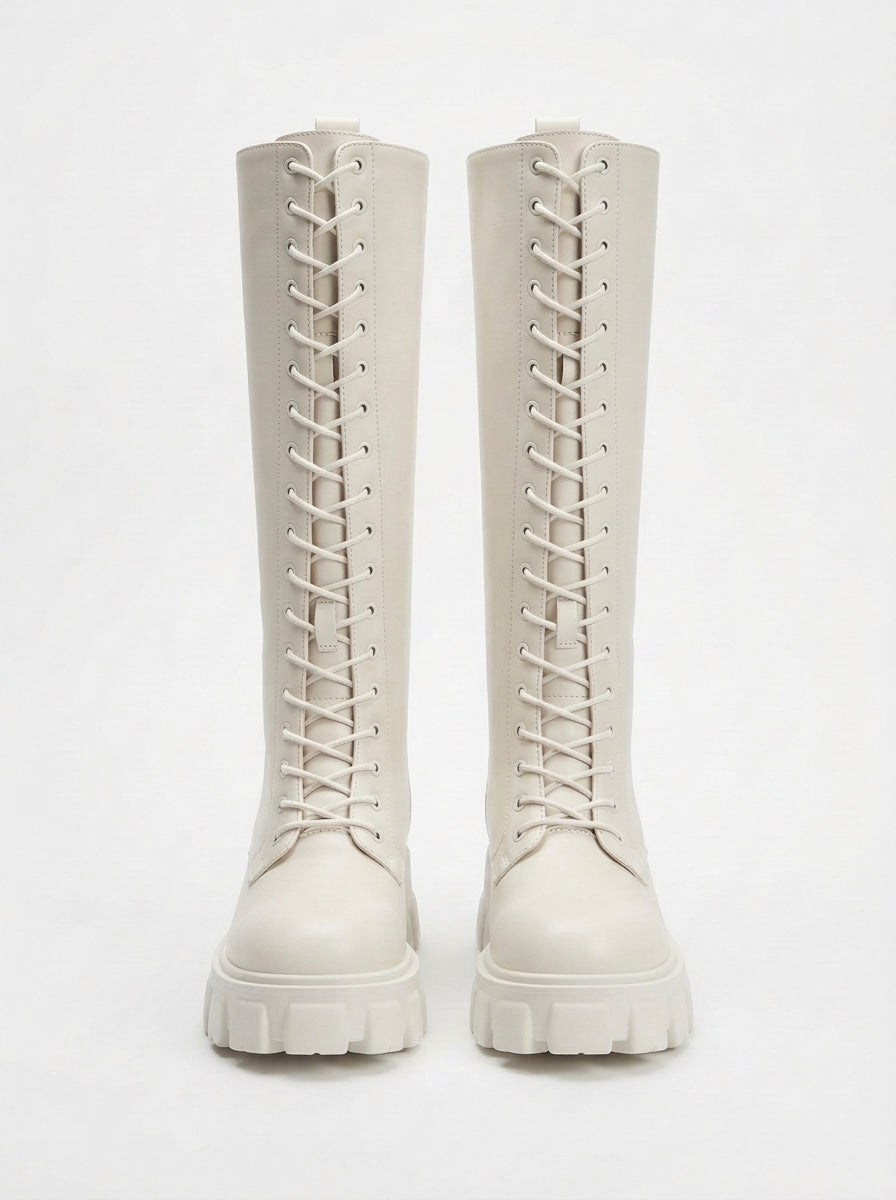 Seraphina — Knee-High Lace-Up Combat Boots