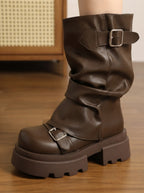 Harlow — Retro Leather Slouchy Boots