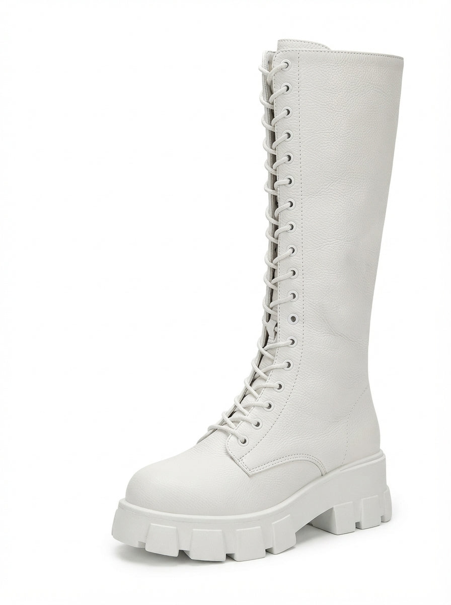 Seraphina — Knee-High Lace-Up Combat Boots
