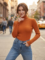Freya — High-Neck Ribbed Knit Sweater