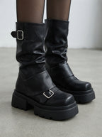 Harlow — Retro Leather Slouchy Boots