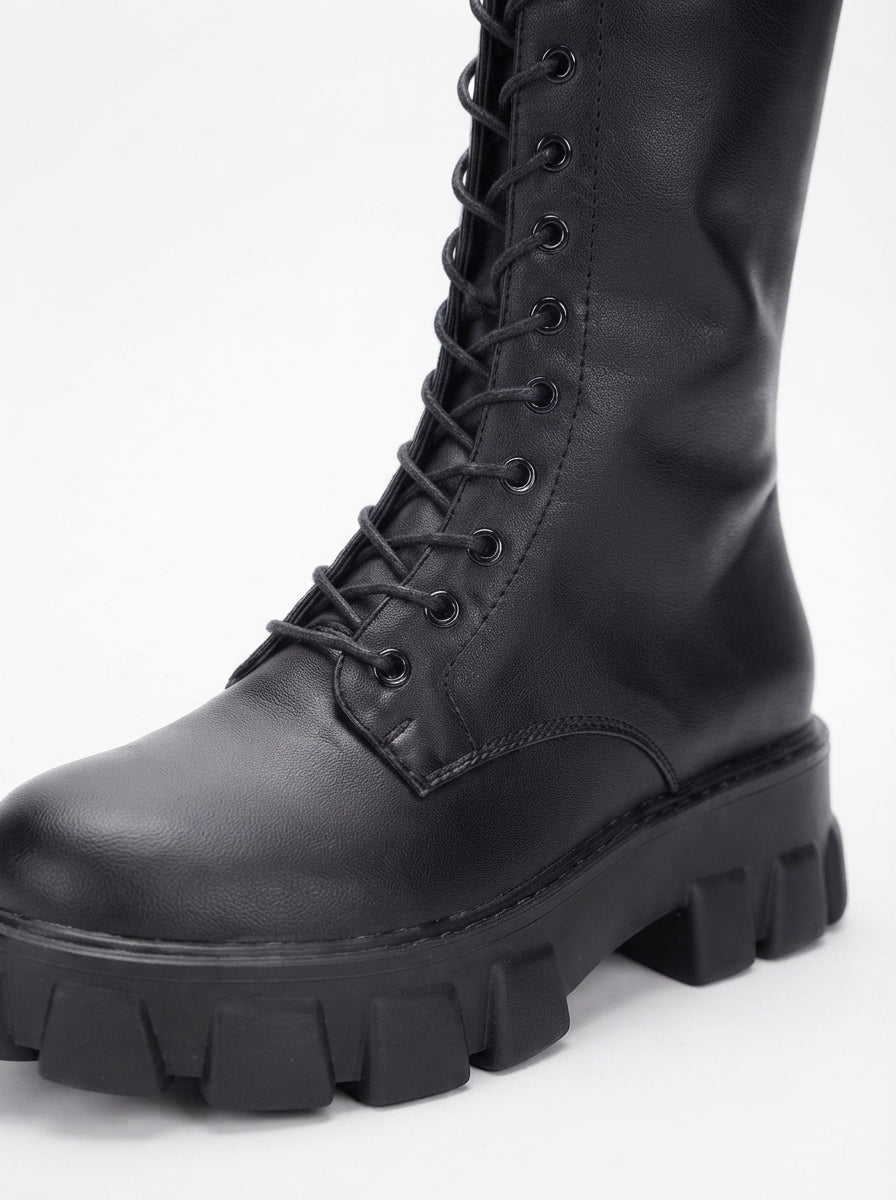 Seraphina — Knee-High Lace-Up Combat Boots