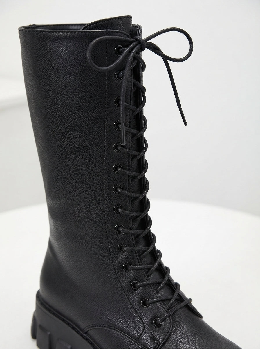 Seraphina — Knee-High Lace-Up Combat Boots