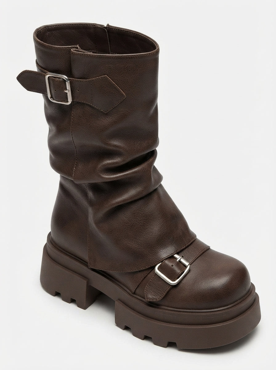 Harlow — Retro Leather Slouchy Boots