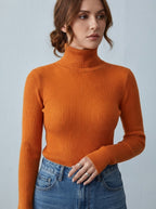 Freya — High-Neck Ribbed Knit Sweater