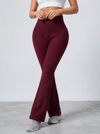 Amelia — High-Waisted Ribbed Flared Trousers