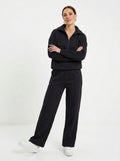 Elena — Half-Zip Knit Wide-Leg Set