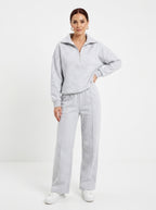 Elena — Half-Zip Knit Wide-Leg Set