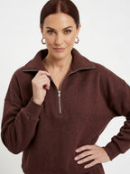 Elena — Half-Zip Knit Wide-Leg Set