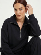 Elena — Half-Zip Knit Wide-Leg Set