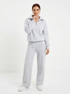 Elena — Half-Zip Knit Wide-Leg Set