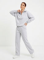 Elena — Half-Zip Knit Wide-Leg Set