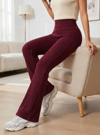 Amelia — High-Waisted Ribbed Flared Trousers