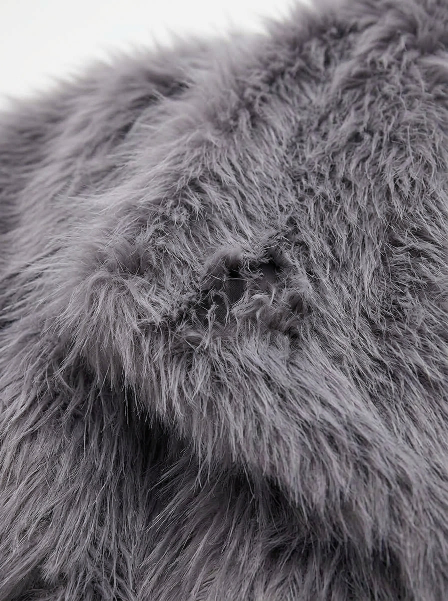 Vienza — High-Neck Faux Fur Coat