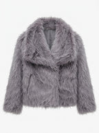 Vienza — High-Neck Faux Fur Coat