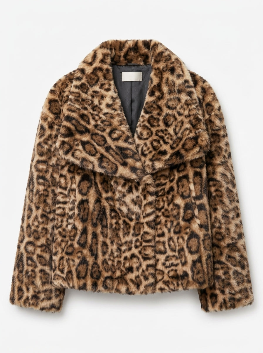 Vienza — High-Neck Faux Fur Coat