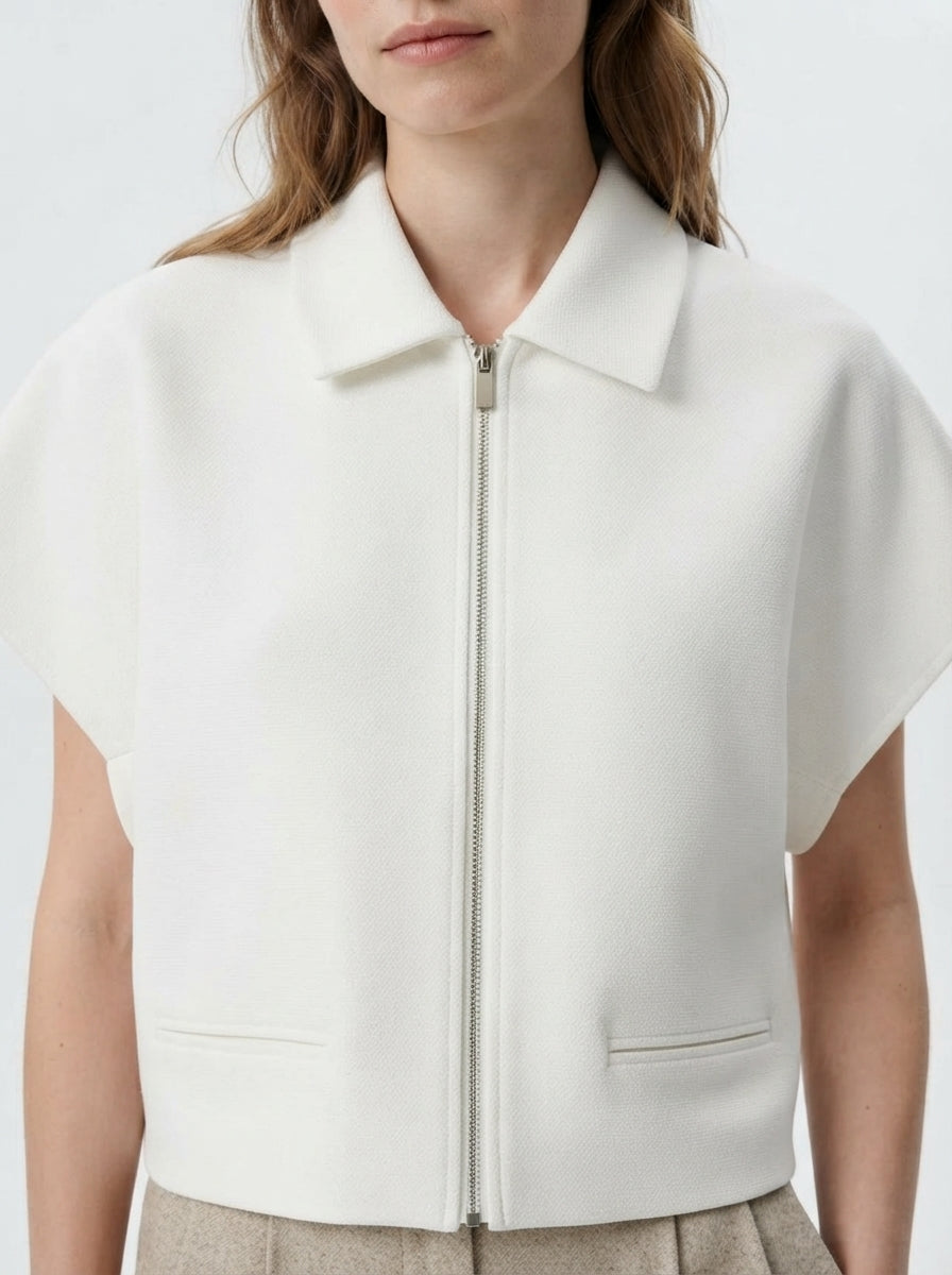 Aveline — Cropped Bomber Jacket