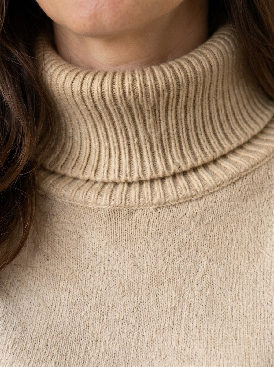 Belvane — Fleece-Lined Turtleneck Jumper with Free Matching Lined Beanie and Gloves