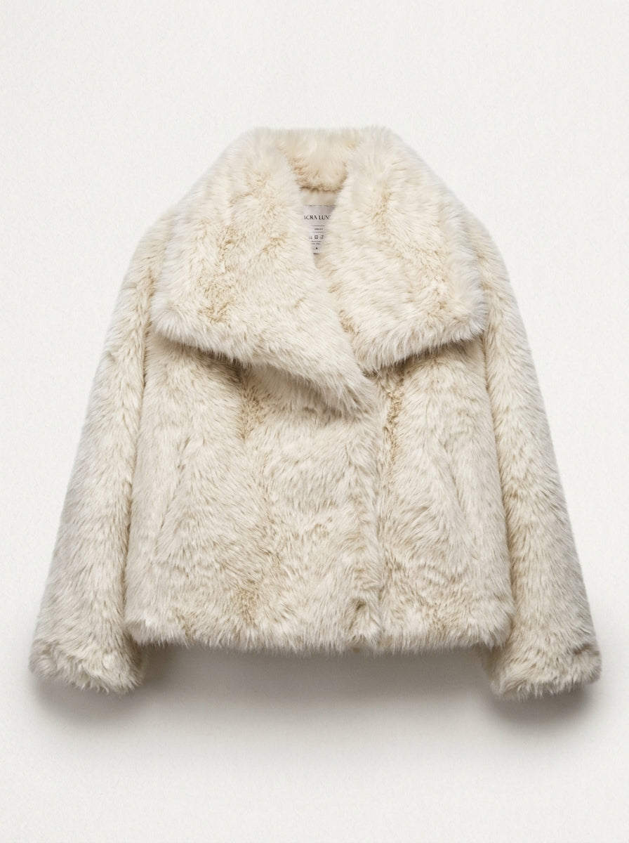 Vienza — High-Neck Faux Fur Coat