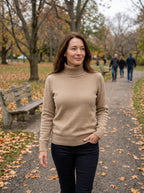 Belvane — Fleece-Lined Turtleneck Jumper with Free Matching Lined Beanie and Gloves