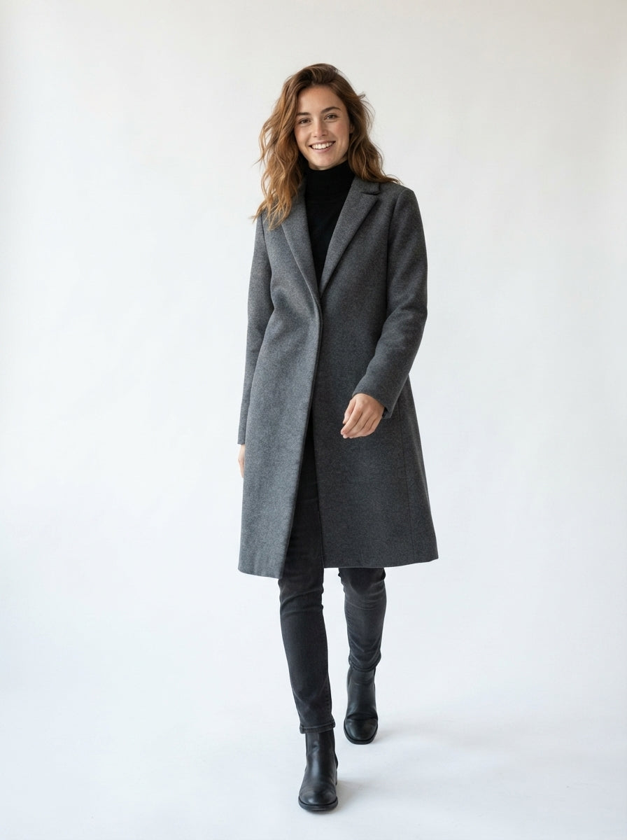 Aurelia — Open-Front Long Trench Coat