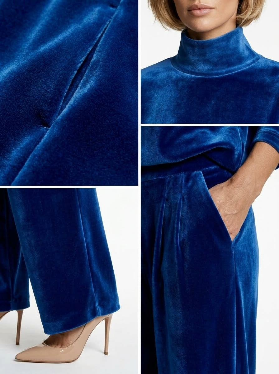 Scarlett — Velvet Turtleneck & Wide-Leg Set